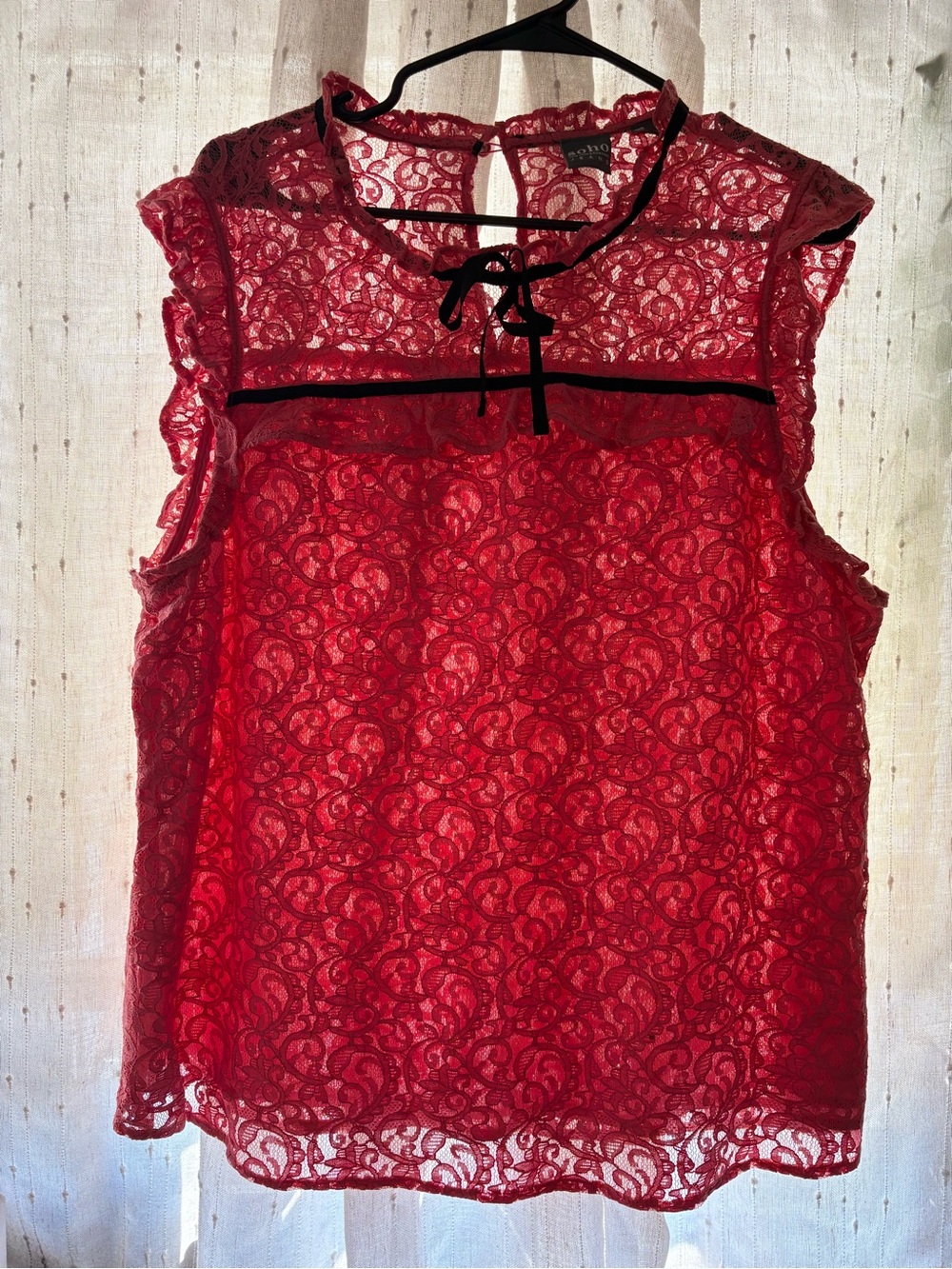 Soho New York & Company Jeans Pink Lace Top